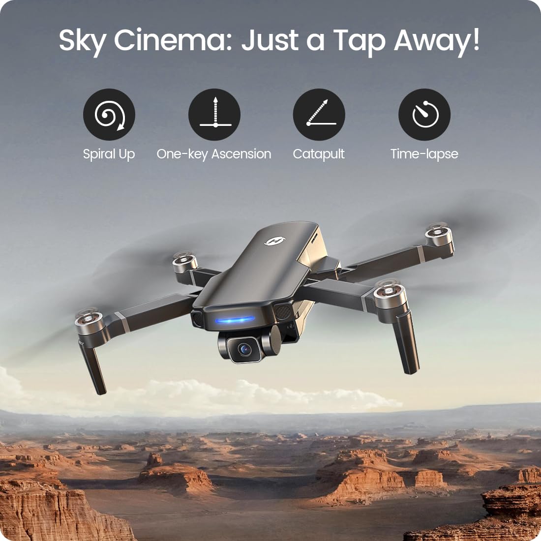 Holy Stone GPS Drone with 4K UHD Camera for Adults Beginner; HS360S 249g Foldable FPV RC Quadcopter with 10000 Feet Control Range, Brushless Motor, Follow Me, Smart Return Home, 5G Transmission