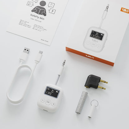 1Mii Bluetooth Transmitter for Airplane, Bluetooth 5.3 Adapter for TV,Airplane Travel Essentials, Aptx Low Latency Wireless Audio Aux for Headphones, Any 3.5mm Jack,Linking 2 Devices (White)