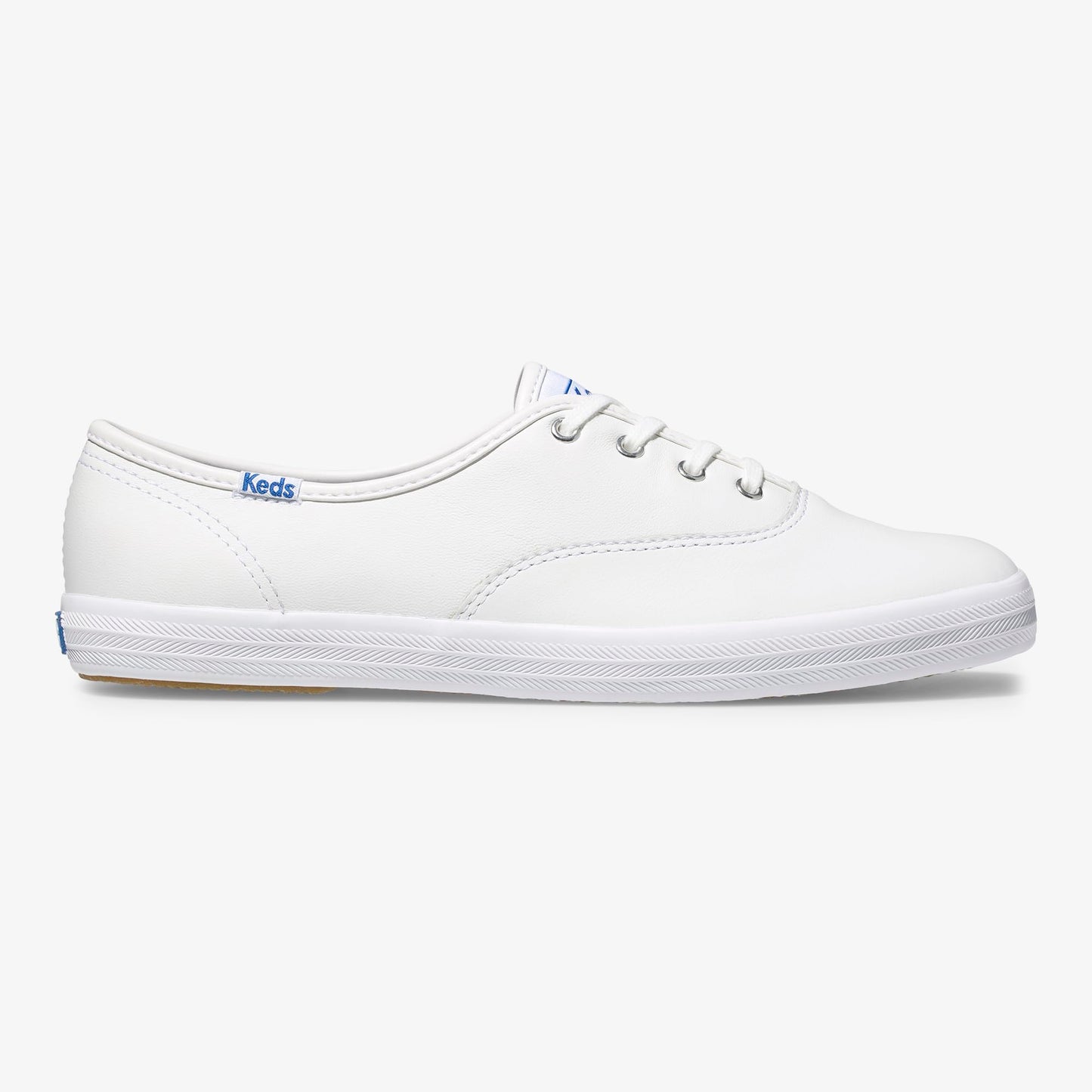 Keds Women's Champion Lace Up Sneaker, White Leather, 8 Wide