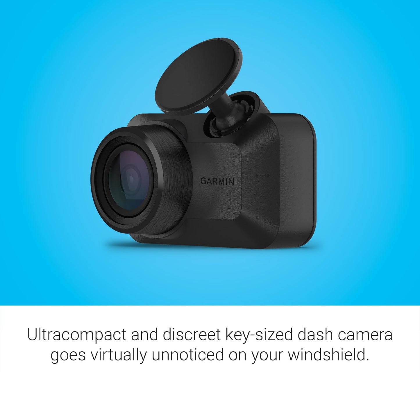 Garmin Dash Cam™ Mini 3, Ultracompact 1080p HD Dash Cam with a 140-degree Field of View, Built in Clarity™ Polarizer, Voice Controlled, Automatic Recording