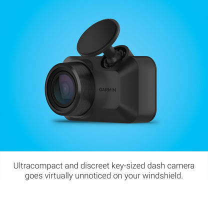 Garmin Dash Cam™ Mini 3, Ultracompact 1080p HD Dash Cam with a 140-degree Field of View, Built in Clarity™ Polarizer, Voice Controlled, Automatic Recording