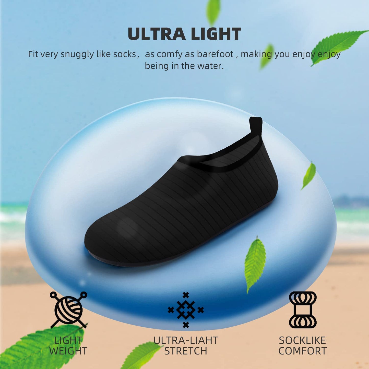 Water Shoes for Women Men Quick-Dry Aqua Socks Swim Beach Barefoot Yoga Exercise Wear Sport Accessories Pool Camping Must Haves Adult Youth Size