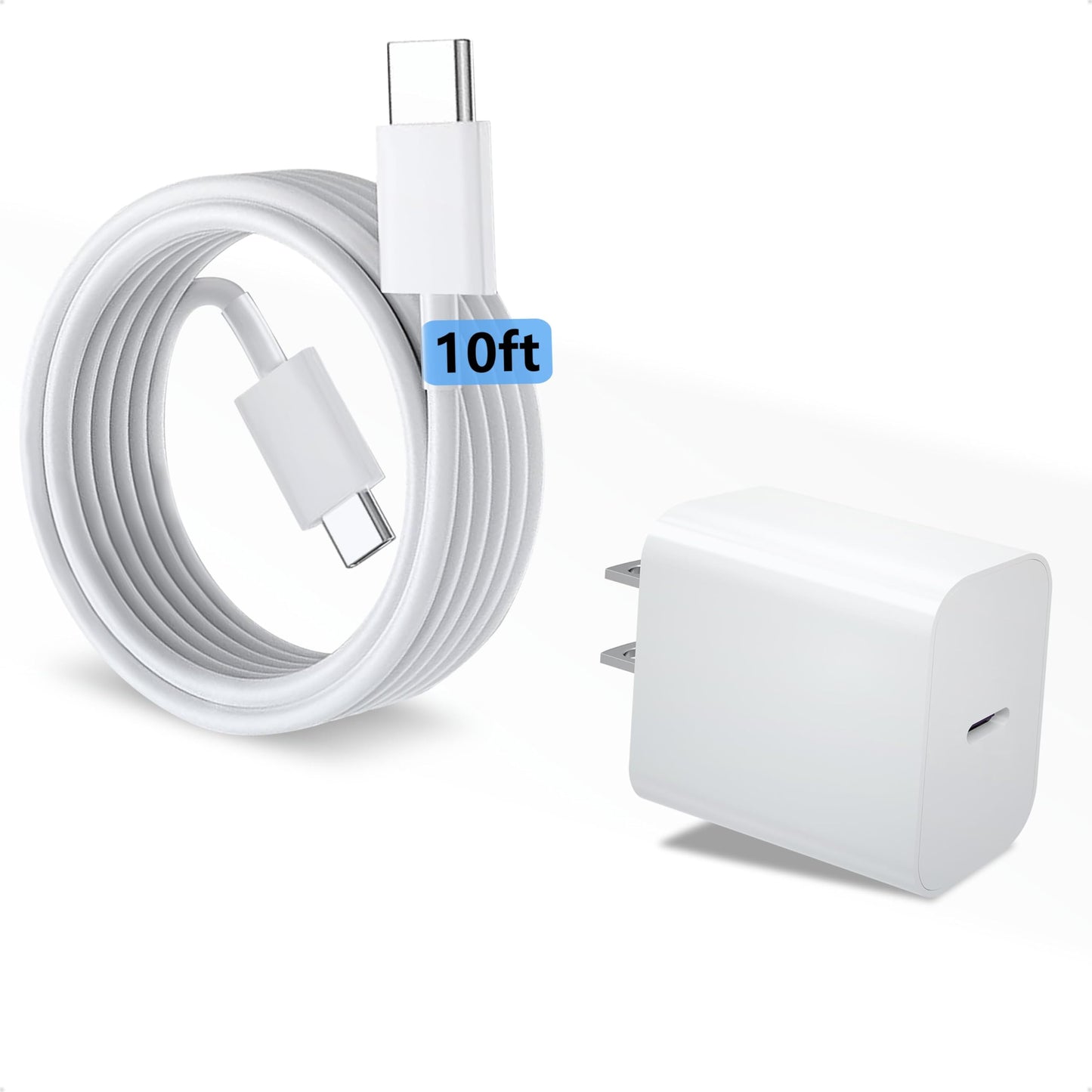 iPhone 15 16 17 Charger, iPhone Charger Fast Charging, USB C Chargers [MFi Certified] for Apple i.Phone iPad Pro/Air/A16/10th/Mini 6 7 A17 Pro, Type C Fast Charging Block & 10ft C to C Cable 1Pack