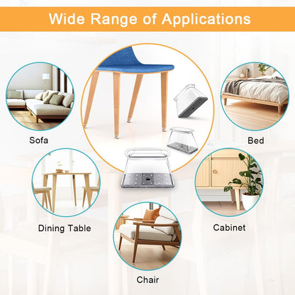 32 Pcs Rectangle Chair Leg Protectors for Hardwood Floors, Silicone Felt Furniture Leg Cover Pad for Protecting Floors from Scratches and Noise, Small (Fit L:1-1/8" to 1-1/2", W:3/4" to 1")
