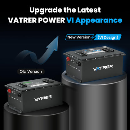 VATRER POWER 48V 105Ah Lithium Golf Cart Battery, Built-in Smart 200A BMS, with Touch Monitor & Mobile APP, 4000+ Cycles Rechargeable LiFePO4 Battery, Max 10.24kW Power Output, Perfect for Golf Carts