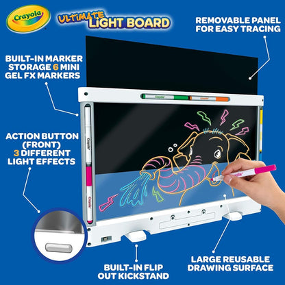 Crayola Ultimate Light Board - White, Kids Drawing Tablet, LED Drawing Board for Kids, Holiday Gift for Boys & Girls, Toys for Kids, 6+