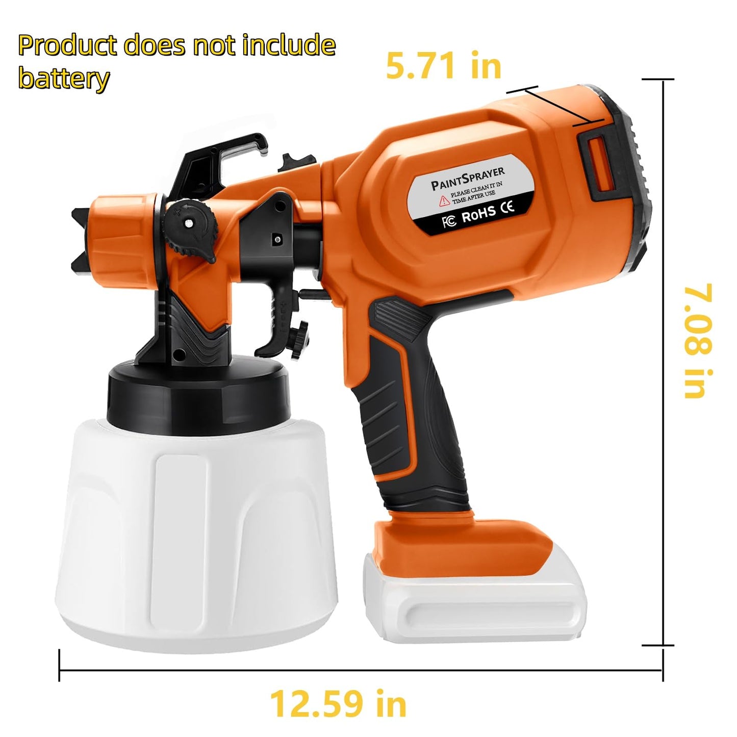Paint Sprayer for Dewalt 20V Max Battery, Not Included Battery, Cordless Paint Sprayer for House Painting Handheld Electric Paint Spray Gun for Garden, Home, Wall, Furniture, Cabinets, Scrawl