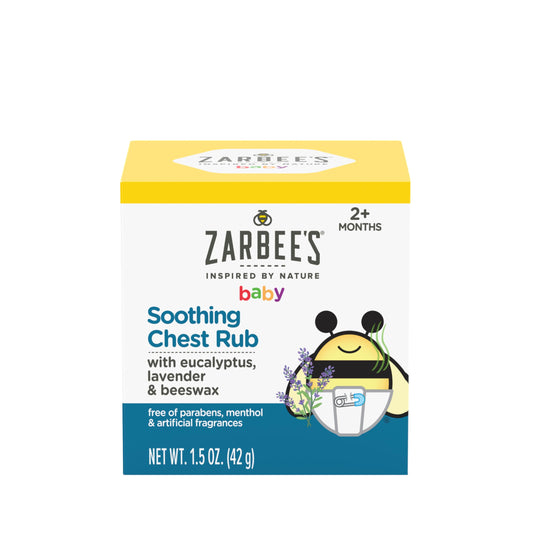 Zarbee's Baby Soothing Chest Rub with Eucalyptus & Lavender, Petroleum-Free Safe and Effective Formula, 1.5 Ounce