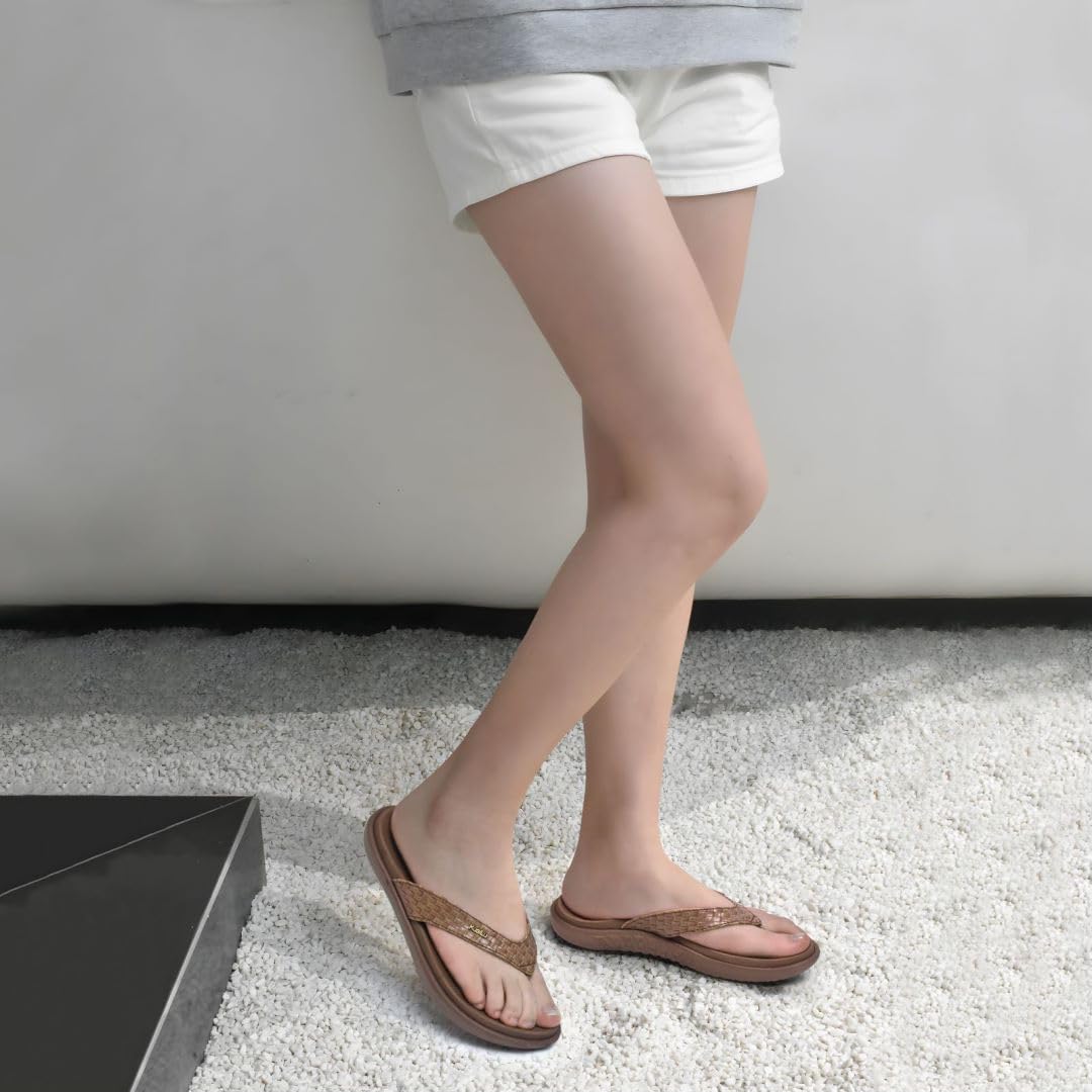 KuaiLu Womens Flip Flops Ladies Yoga Mat Comfortable Walking Thong Sandals With Plantar Fasciitis Arch Support Slip On Indoor Outdoor For Summer