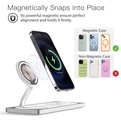 3 in 1 Charging Station for Apple Devices: Used for iPhone and Watch Charging Station with Magsafe Charger Stand, Wireless Charger for iPhone15/14/13/12, Apple Watch 1-9/Ultra, AirPods 3 Pro