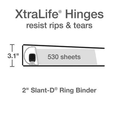 Oxford 3 Ring Binders, 2 inch ONE-Touch Easy Open D Rings, 3-Sided View Binder Covers, Binders for School, Xtralife Hinge, Non-Stick, PVC-Free, Natural Pastel, 530-Sheet Capacity, 4 Pack (79923)