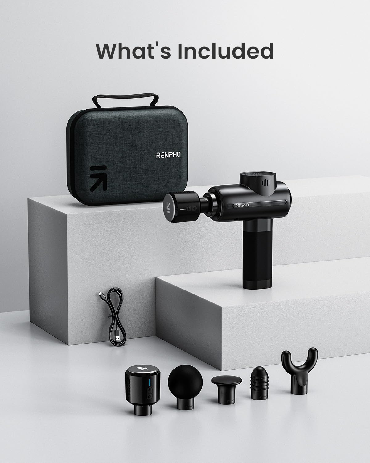 RENPHO Thermacool Massage Gun Deep Tissue with Heat and Cold Head, Mothers Day Gifts, FSA HSA Eligible, Handheld Muscle Massager with Carry Case, Body Masajeador for Men Women Athletes, Active