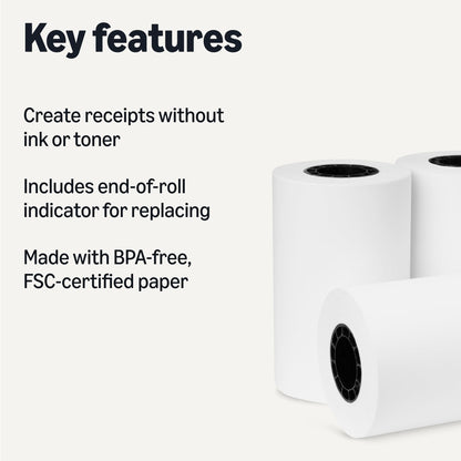 Amazon Basics Thermal Paper Receipt Rolls, 2 1/4" x 50', 50 rolls