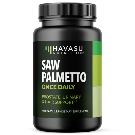Saw Palmetto for Men Prostate Health Supplement to Promote Urinary Tract Function - 500mg Per Serving - 100 Count - DHT Blocker Hair Vitamin - Vegan, Non-GMO Capsules, Over 3 Month Supply