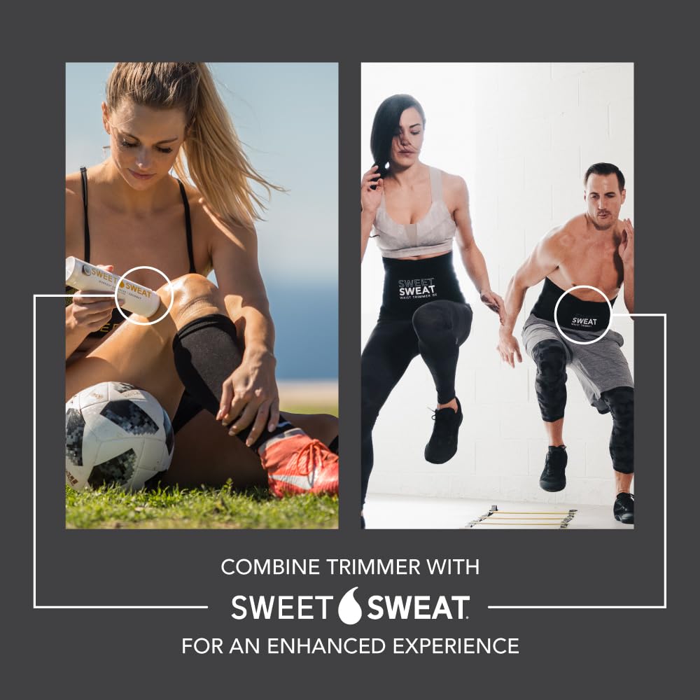 Sweet Sweat Waist Trimmer 'Xtra-Coverage' Belt | Premium Waist Trainer with More Torso Coverage for a Better Sweat! (Medium)