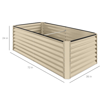 Best Choice Products 6x3x2ft Outdoor Metal Raised Garden Bed, Deep Root Box Planter for Vegetables, Flowers, Herbs, and Succulents w/ 269 Gallon Capacity - Beige