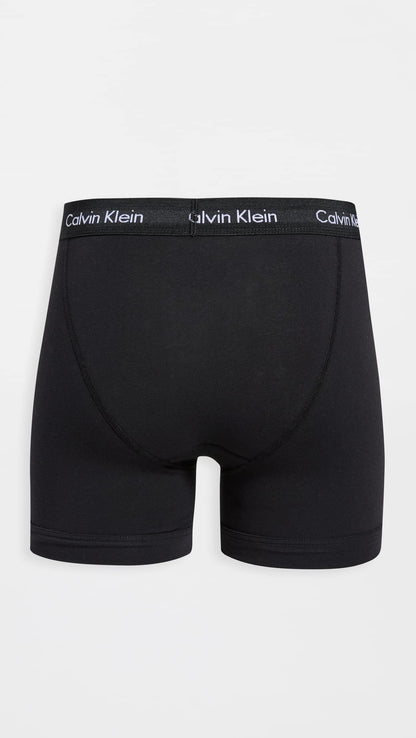 Calvin Klein Men's Cotton Stretch 3-pack Boxer Brief, 3 Black, Medium