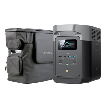 EF ECOFLOW Portable Power Station DELTA 2 with Waterproof Handbag, 1024Wh LiFePO4 Battery, 1800W AC/100W USB-C Output, Solar Generator(Solar Panel Optional) for Camping, Home Backup & RVs