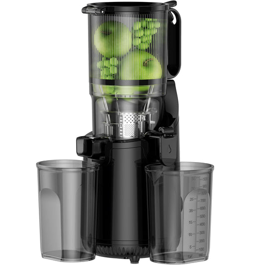 Cold Press Juicer, Amumu Slow Masticating Machines with 5.3" Extra Large Feed Chute Fit Whole Fruits & Vegetables Easy Clean Self Feeding Effortless for Batch Juicing, High Juice Yield, BPA Free 250W