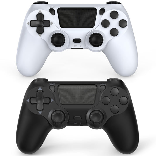 Wuthur 2 Pack Wireless Controller Compatible with PS4/Pro/Slim - Black White