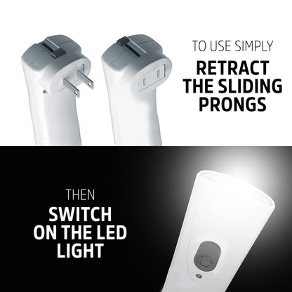 Energizer Weatheready Rechargeable Compact Handheld Light, Plug-in LED Emergency Flashlight, Automatic Turn-On, Built-in Battery Included, 3 Count