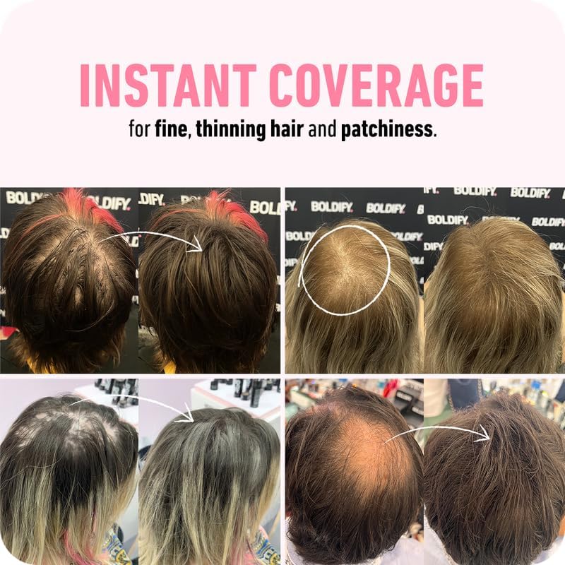 BOLDIFY Hair Fibers (12g) - Fill In Thinning and Fine Hair for an Instantly Fuller, Thicker Look - 14 Shades for Women & Men - Dark Brown