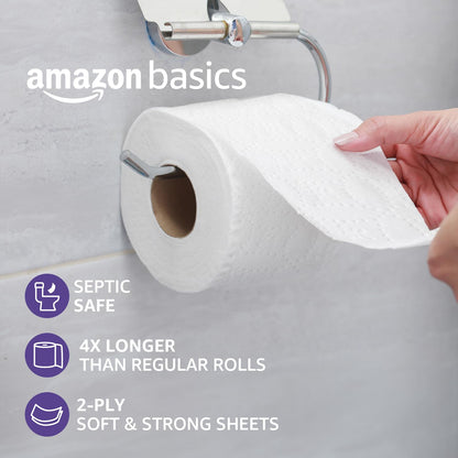 Amazon Basics Soft and Strong 2-Ply Toilet Paper, 30 Ultra Rolls = 120 Regular Rolls, Unscented, 340 Sheet (30 Rolls)