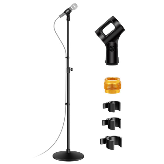 InnoGear Mic Stand, Max Height 66.34" Microphone Stand Floor Detachable Boom Mic Arm Stands with Weighted Round Base for Blue Yeti HyperX QuadCast SoloCast Shure SM58 Samson Q2U Fifine K669B, Large