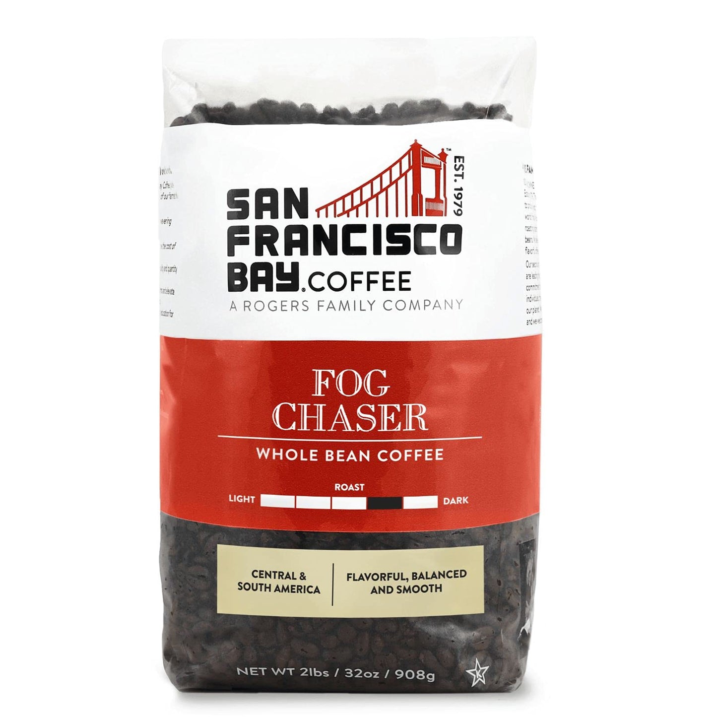 San Francisco Bay Coffee - Medium-Dark Roast Whole Bean Coffee - Fog Chaser (2 lb bag)
