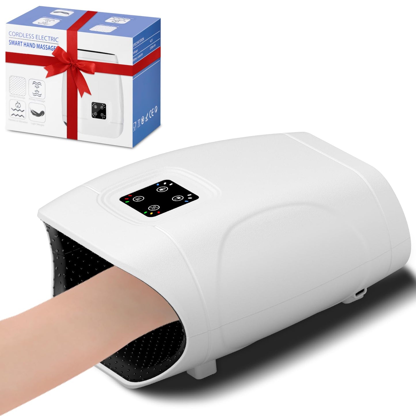 TipTalk Hand Massager with Heat and Compression, Cordless Electric Hand held Massager for Arthritis and Carpal Tunnel, Gifts for Men and Women