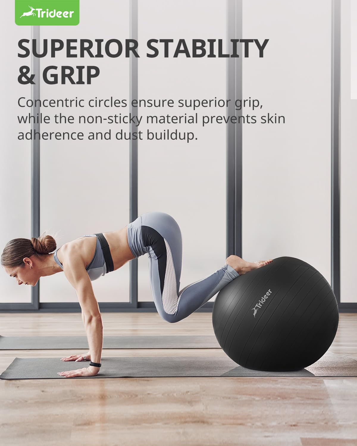 Trideer Yoga Ball Exercise Ball for Working Out, 5 Sizes Gym Ball, Birthing Ball for Pregnancy, Swiss Ball for Physical Therapy, Balance, Stability, Fitness, Office Ball Chair, Quick Pump Included