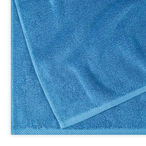 Amazon Basics 2-Piece Quick-Dry Oversize Bath Towel, 100% Cotton, 54" x 30", Lake Blue
