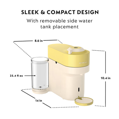 Nespresso Limited-Edition Vertuo Pop+ Coffee and Espresso Maker by De'Longhi, Pastel Yellow