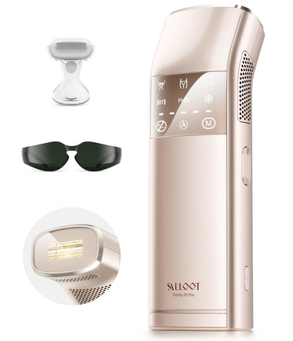 IPL Laser Hair Removal for Women and Men, 2 Lights, 2℃, 16.6 cm² Sapphire Ice Cooling for Sensitive Skin, 4-Pulse Mode for Ingrown Hair, Bikini, Face, Body Permanent Epilator Home Hair Removal Device
