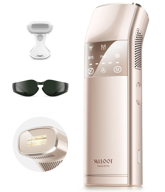 IPL Laser Hair Removal for Women and Men, 2 Lights, 2℃, 16.6 cm² Sapphire Ice Cooling for Sensitive Skin, 4-Pulse Mode for Ingrown Hair, Bikini, Face, Body Permanent Epilator Home Hair Removal Device