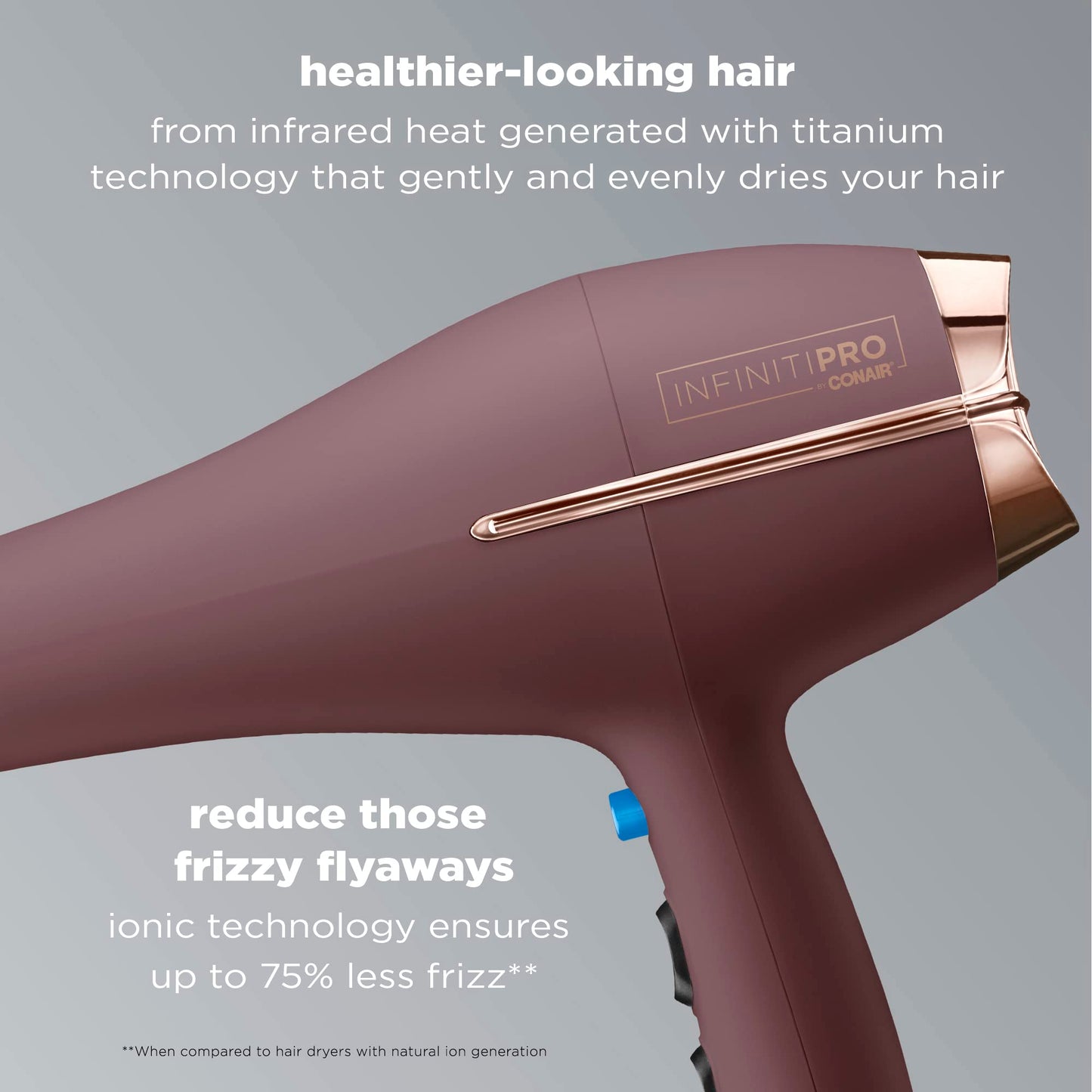 INFINITIPRO BY CONAIR Hair Dryer with Diffuser, 1875W AC Motor Pro Hair Dryer with Ceramic Technology, Includes Diffuser and Concentrator, Plum - Amazon Exclusive