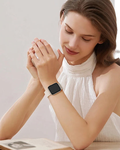 Braided Stretchy Band Compatible with Apple Watch Bands 38mm 40mm 41mm 42mm 44mm 45mm 46mm 49mm Women Men, Soft Nylon Solo Loop Magnetic Sport Strap for iWatch Series 10 9 8 7 6 5 4 3 2 1 SE Ultra