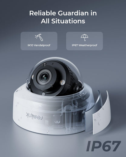 REOLINK 5MP Outdoor Security IP Camera, Turret Surveillance PoE with 2.8mm Lens,130° Diagonal,IK10 Vandal Proof,Smart Detection,Color Night Vision,2-Way Talk,IP67 Weatherproof,RLC-540A