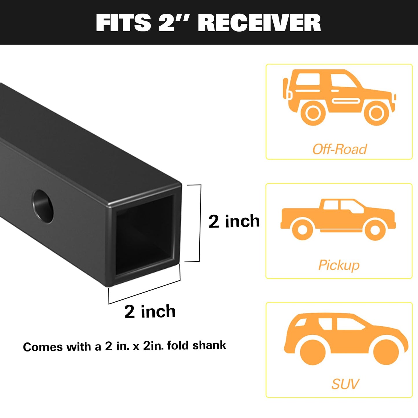 WEIZE Folding Hitch Mount Cargo Carrier Basket 60" x 20" x 6" with Waterproof Bag, Net, Strap, 2-Inch Folding Shank, 500 lbs Capacity Hitch Rack, Steel Construction