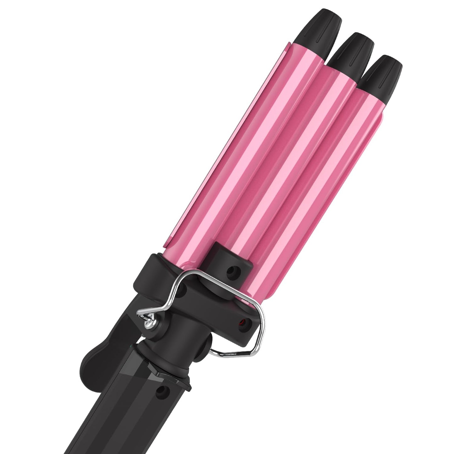 WIZCHARK Mini Waver Curling Iron, 1/2 Inch, Small Hair Crimper for Women with Ceramic Tourmaline, Dual Voltage Travel Hair Waver for Beach Waves, Pink