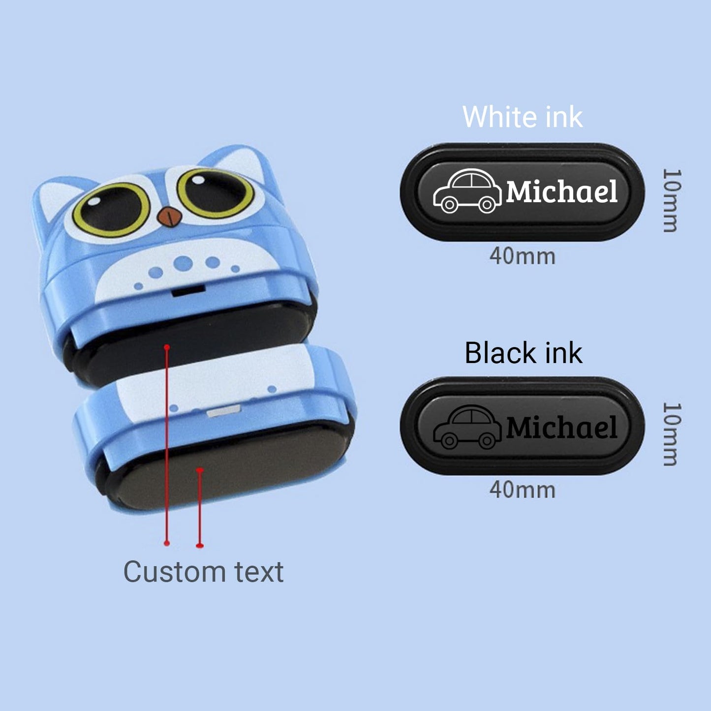 Name Stamp for Clothing Kids Waterproof,Stamps for Clothes Kids，Double Sided Name Stamp(White + Black Ink) Kids Stamps,Clothe Stamp,Custom Name Stamp