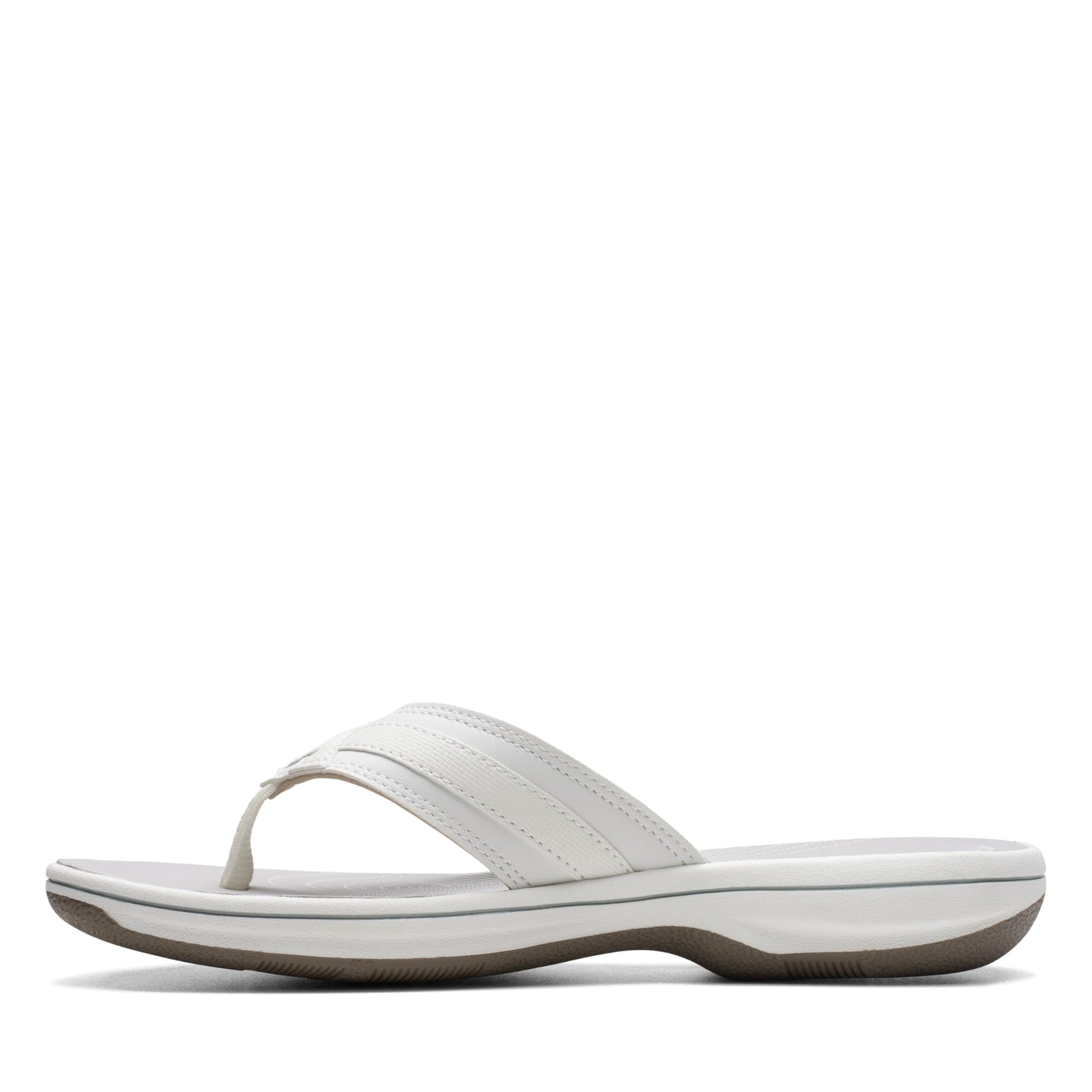 Clarks Women's Breeze Sea Flip-Flop, New White Synthetic, 6
