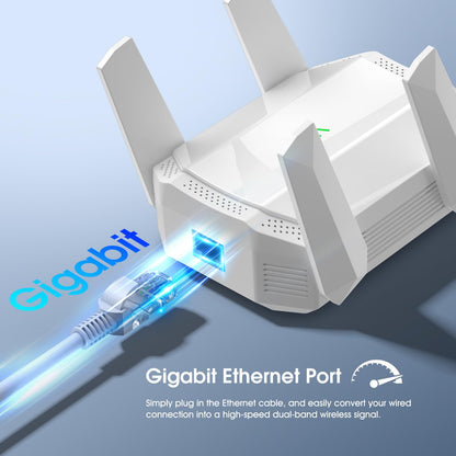 AX3000 WiFi 6 Extender, Dual Band WiFi Extender Signal Booster, Internet Booster with Gigabit Ethernet Port, Covers Up to 12,000sq.ft and 99 Devices, Faster Speed and Easy Setup, White