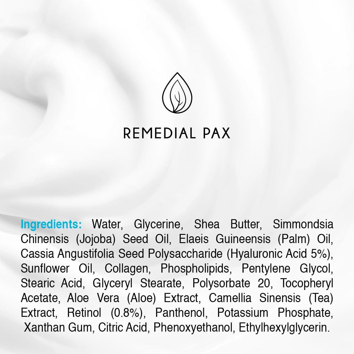 REMEDIAL PAX Retinol & Collagen Moisturizer Face Cream - Day & Night Anti-Aging Skin Care with Hyaluronic Acid 5% 1.85 Fl Oz