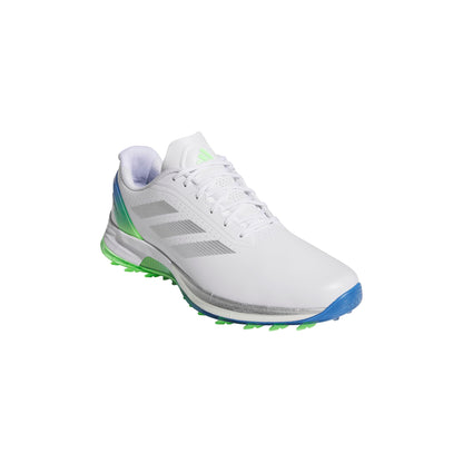 adidas Men's Adizero ZG Spikeless Golf Shoes, Footwear White/Silver Metallic/Lime Burst, 9.5