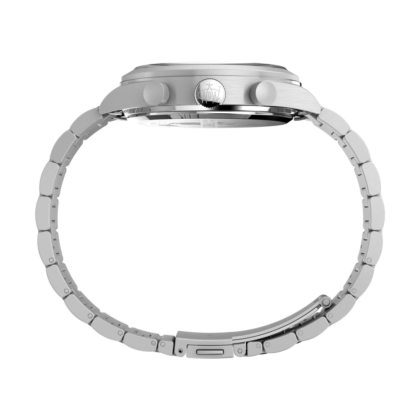 Timex Men's Waterbury Traditional Fly Back Chronograph 43mm Watch - Stainless Steel Bracelet Blue Dial Stainless Steel Case