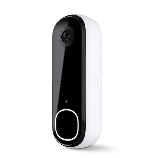 Arlo Video Doorbell 2K | 2nd Gen | Wire-Free/Wired Option, 2-Way Audio, Night Vision, Head to Toe Video View, Integrated Siren | Live Stream | Real Time Notifications |180 Deg Wide View, White