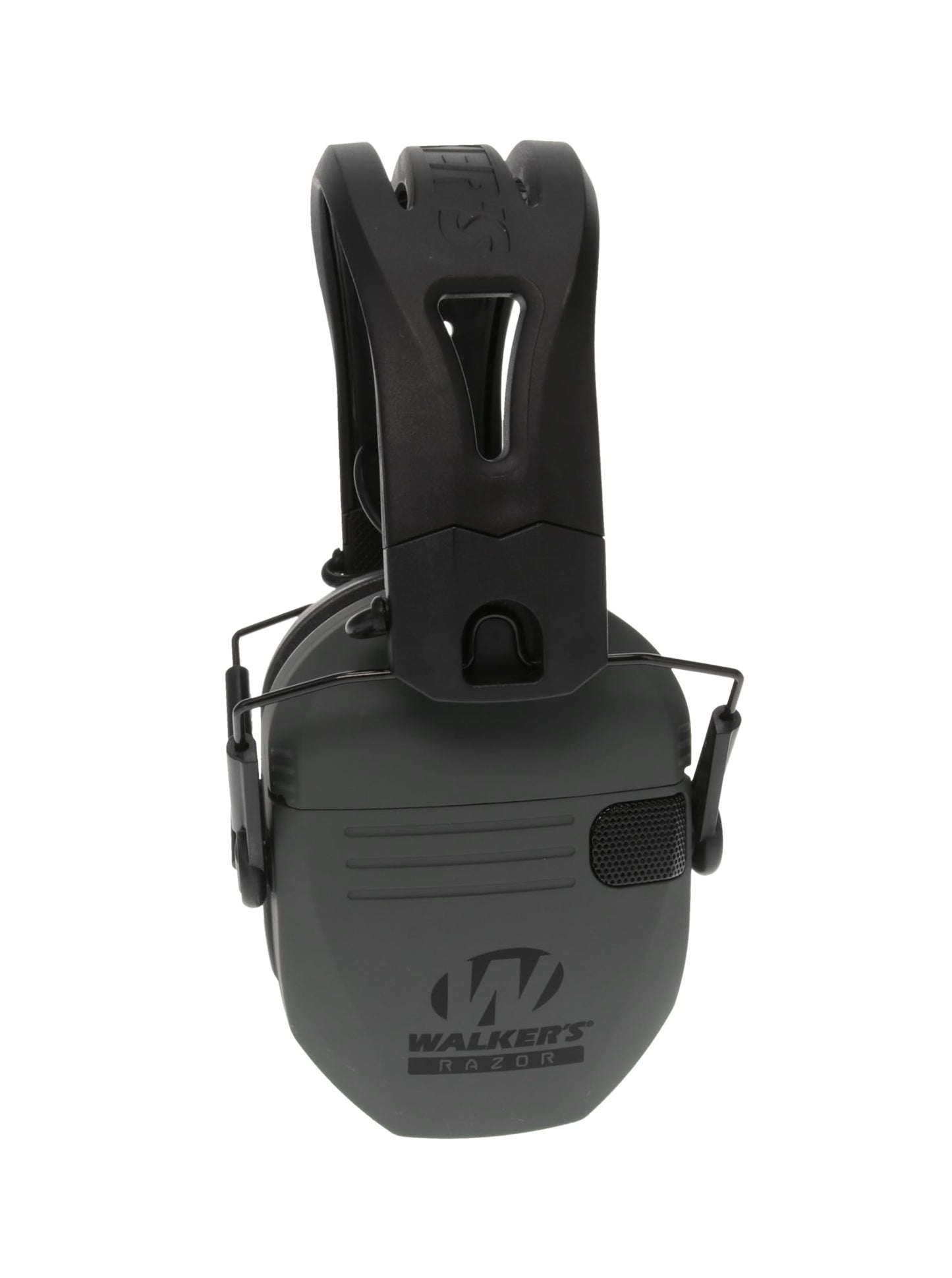 Walker's Razor Tacti-Grip Earmuffs- Battleship Grey, High Performance Silicone Composite Slip Free Headband- Natural Sound Clarity Full Dynamic Range 23NRR