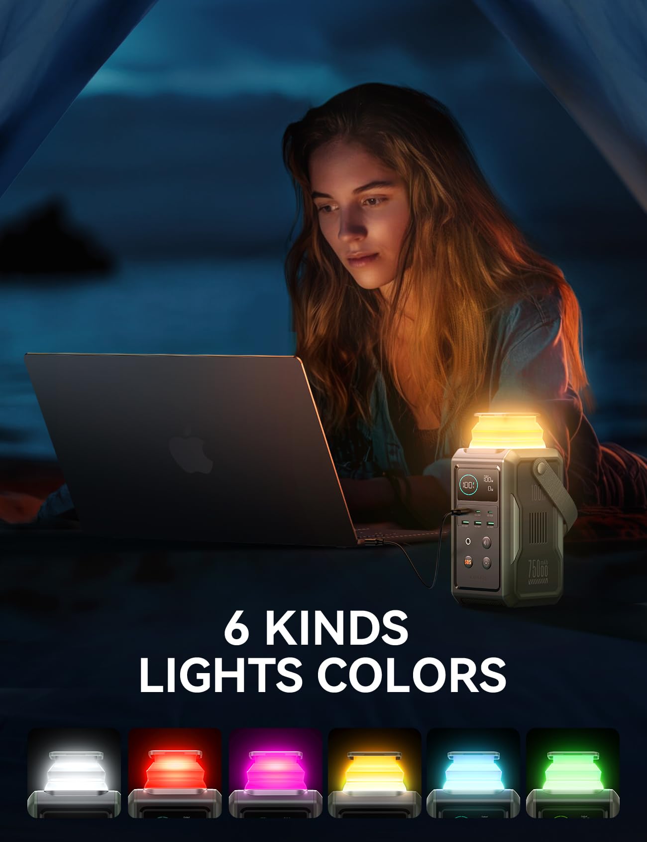 JOYROOM Portable Power Station 75000mAh，Outdoor 240Wh Battery (LED Light and SOS Mode) QC3.0 100W Fast Charging, for Camping, Traveling, and Emergencies