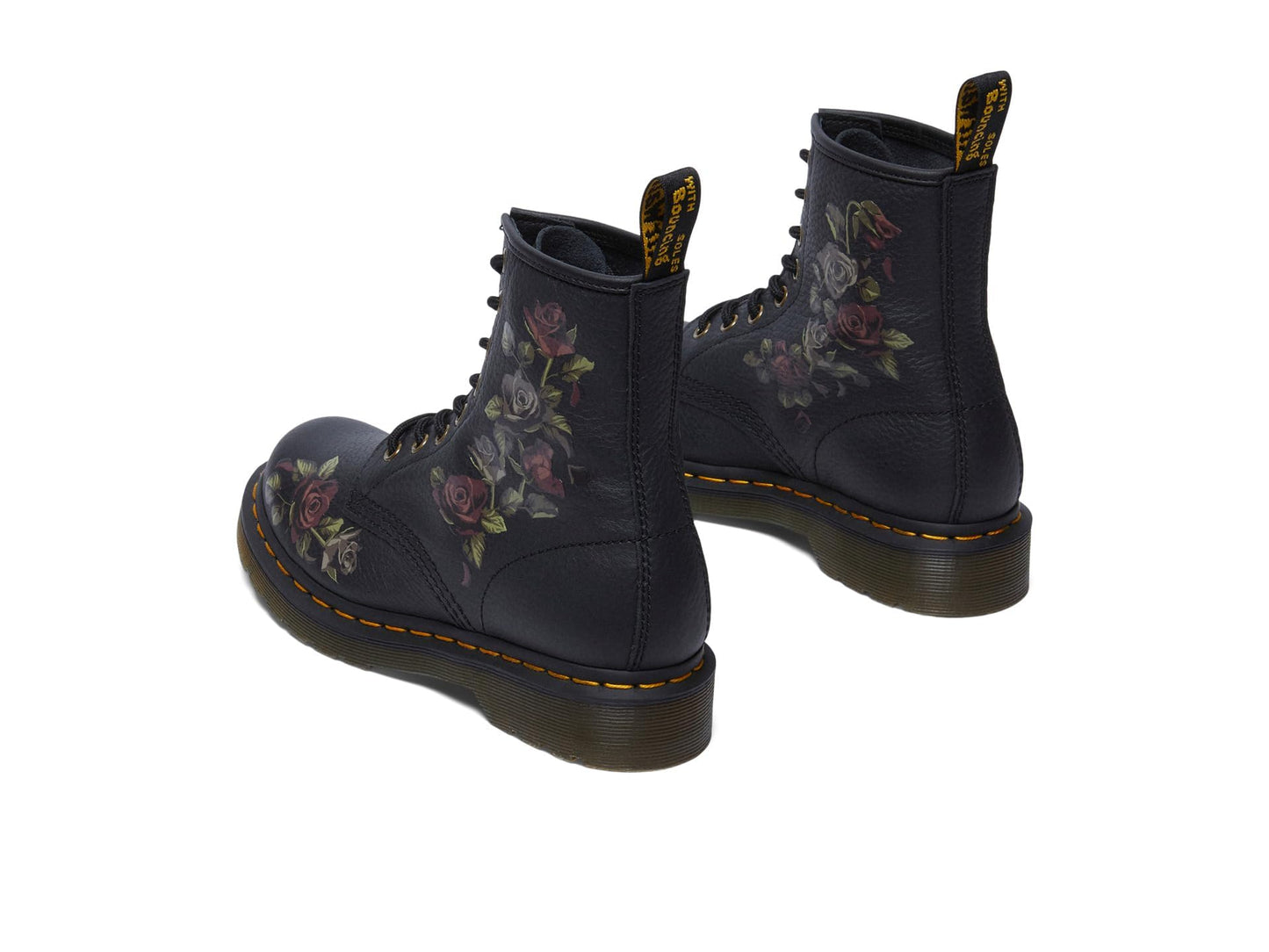 Dr. Martens Womens 1460 Leather Lace-Up Boots Decayed Roses 7 Medium